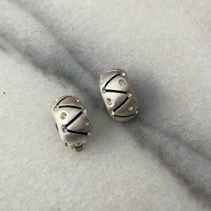 Silver Swarovski Clip On Earrings